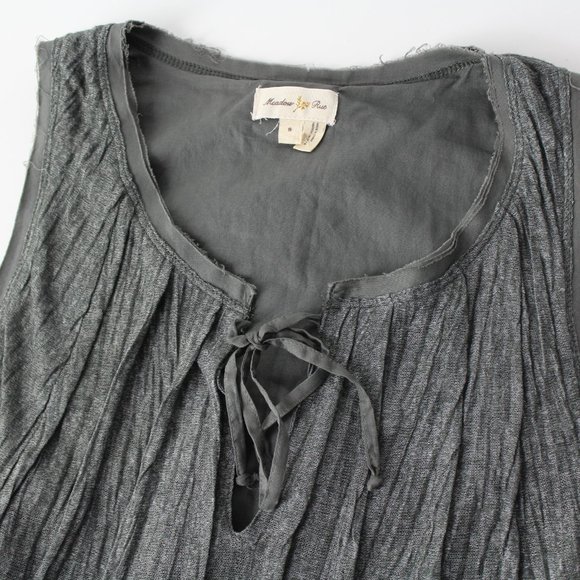 Anthropologie Meadow Rue gray crinkle knit lined tank top Sz S - Picture 4 of 9